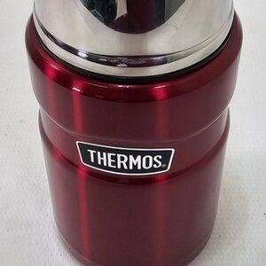 Thermos 24 oz. Stainless King Vacuum Insulated Stainless Steel Food Red Unused